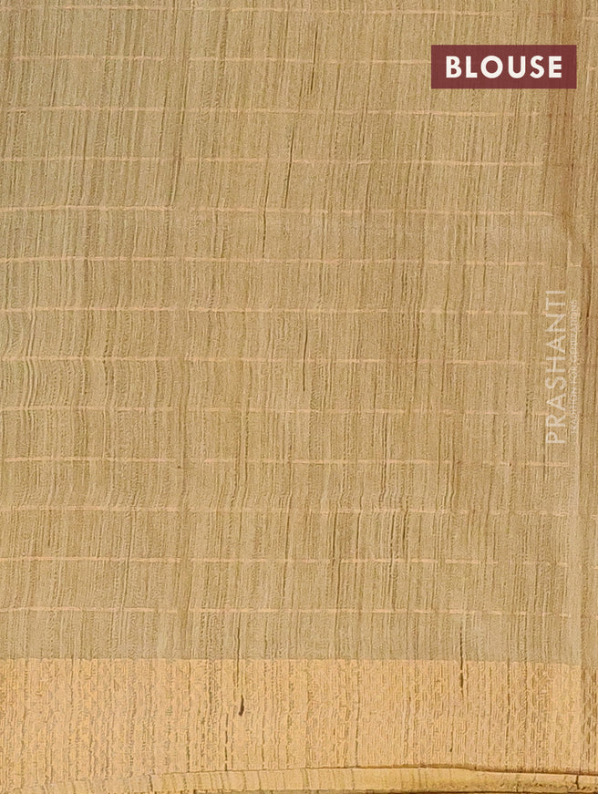 Bamboo saree grey shade and yellow with allover zari weaves & buttas and zari woven border