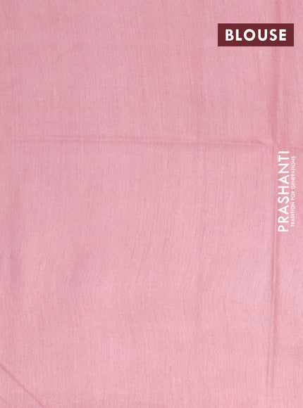 Bamboo saree grey and peach pink with self emboss and simple border