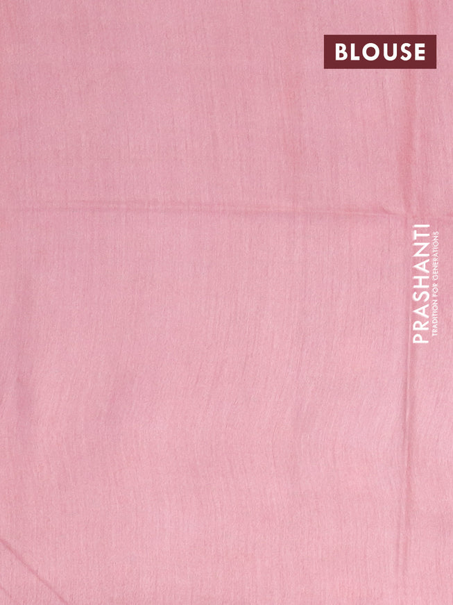 Bamboo saree grey and peach pink with self emboss and simple border