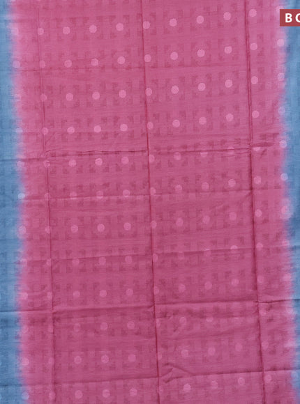 Bamboo saree pink shade and blue shade with self emboss and simple border