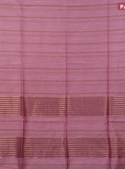 Bamboo saree pink shade and pastel pink with plain body and zari woven simple border