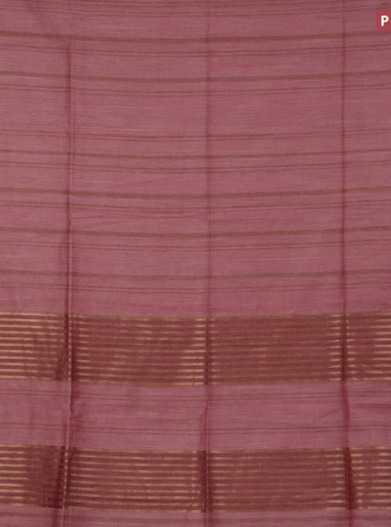 Bamboo saree pink shade and pastel pink with plain body and zari woven simple border