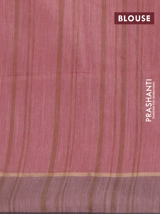 Bamboo saree pink shade and pastel pink with plain body and zari woven simple border