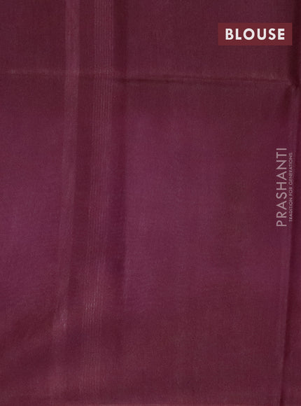 Bamboo saree lavender shade and wine shade with thread woven buttas & tie and dye prints and temple design thread woven border