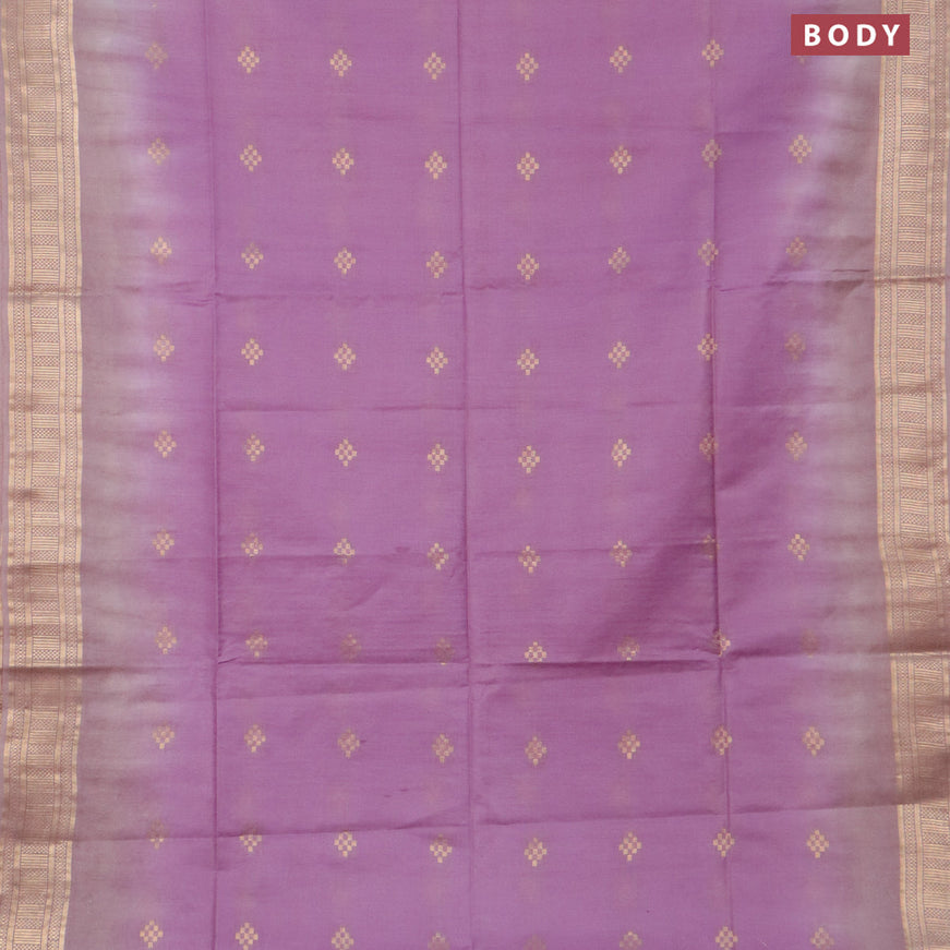 Bamboo saree lavender shade and pastel pink with zari woven buttas and zari woven border