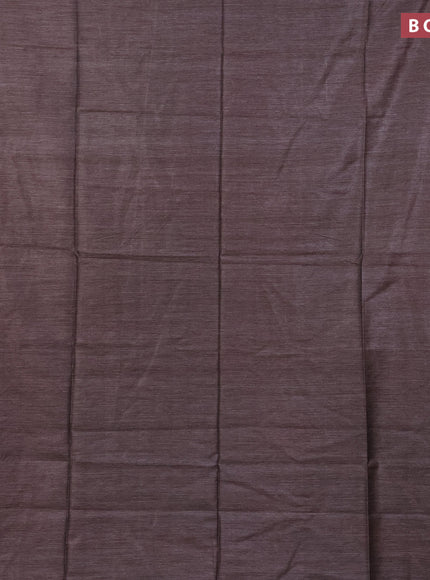 Bamboo saree brown shade with plain body and zari woven border