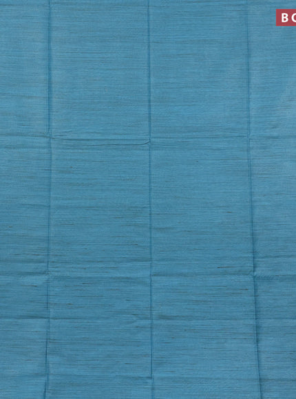 Bamboo saree light blue with plain body and zari woven border