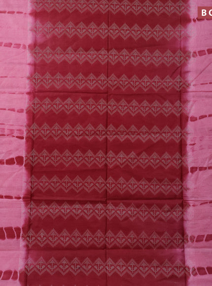 Bamboo saree maroon and pink with allover thread weaves and sequin work pallu