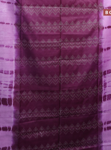 Bamboo saree deep purple and lavender with allover thread weaves and sequin work pallu