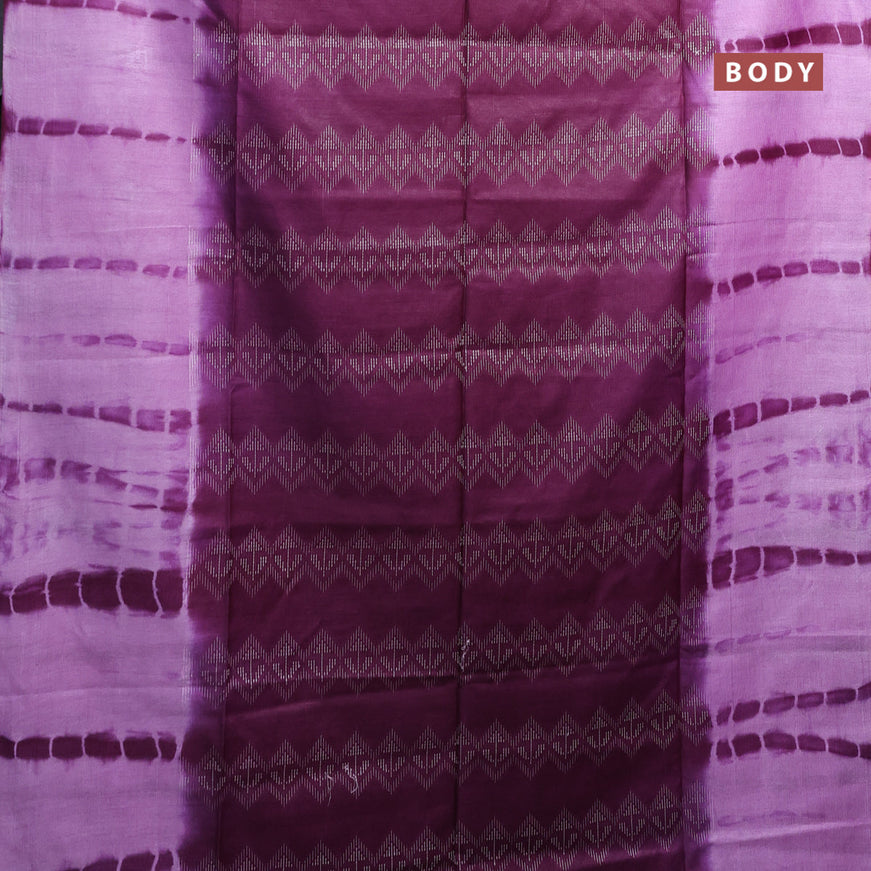 Bamboo saree deep purple and lavender with allover thread weaves and sequin work pallu