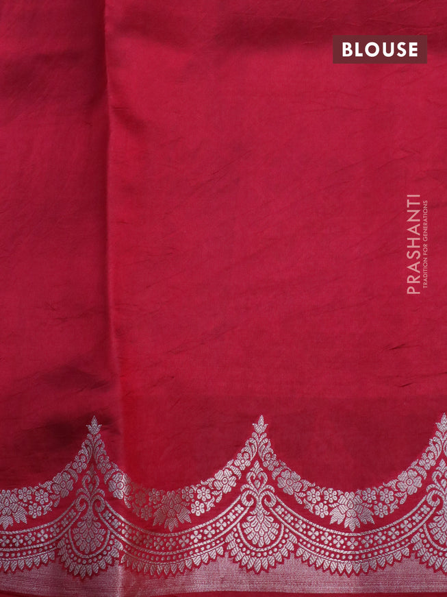 Banarasi poona silk saree dark green and maroon with zari woven buttas and zari woven border