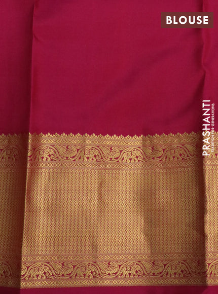 Pure kanchipuram silk saree dual shade of green and pink with zari woven buttas and zari woven border