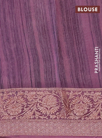 Chanderi silk cotton saree beige and wine shade with allover prints and woven border