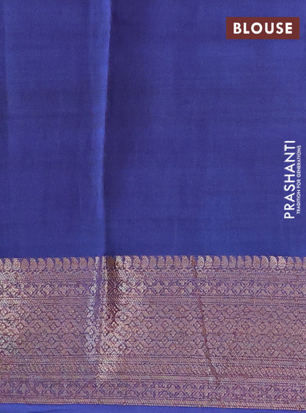 Chanderi silk cotton saree blue with allover prints and woven border