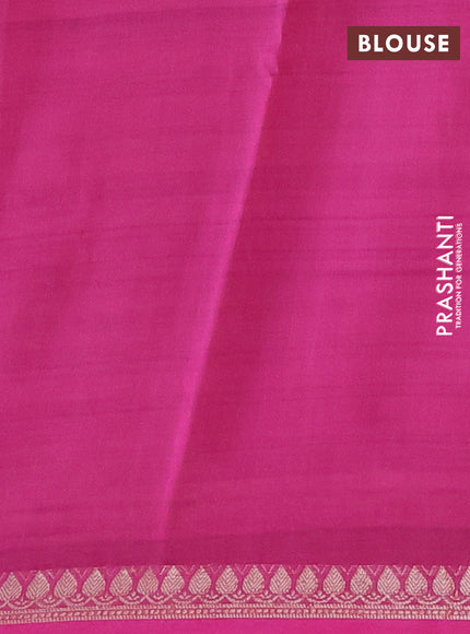 Chanderi silk cotton saree sandal and pink with allover geometric prints and woven border