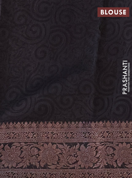 Chanderi silk cotton saree maroon and black with butta prints and banarasi style border