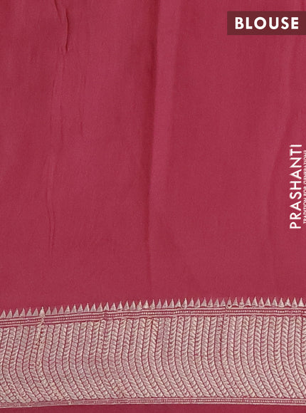 Assam silk saree maroon with allover floral prints and zari woven border