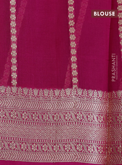 Banarasi organza saree violet and pink with zari woven buttas and zari woven border