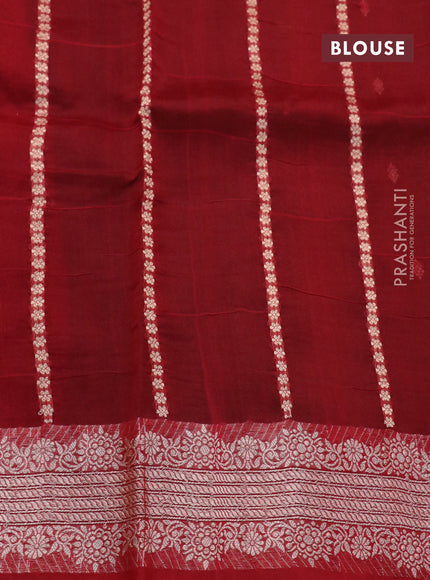 Banarasi organza saree black and red with zari woven buttas and zari woven border