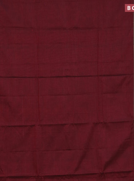 Narayanpet cotton saree maroon and mustard shade with plain body and thread woven border