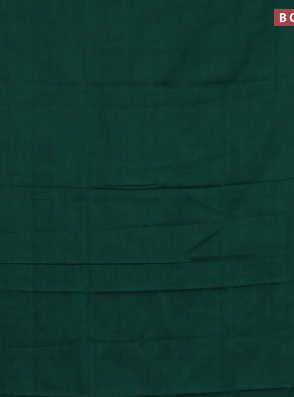 Narayanpet cotton saree green and maroon with plain body and thread woven border