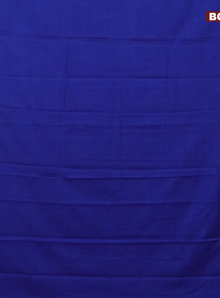 Narayanpet cotton saree blue and mustard shade with plain body and thread woven border