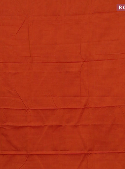 Narayanpet cotton saree orange and red with plain body and thread woven border