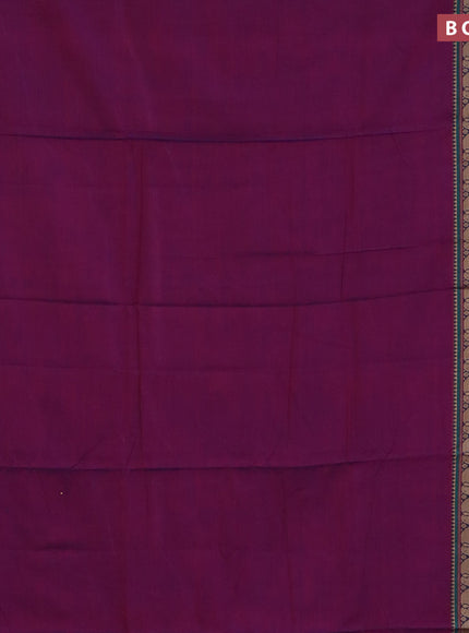 Narayanpet cotton saree purple and green with plain body and rettapet thread woven border