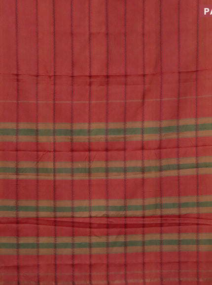 Narayanpet cotton saree red shade and deep maroon with allover thread weaves and piping border