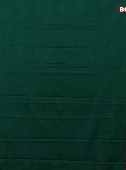 Narayanpet cotton saree green and maroon with plain body and thread woven simple border