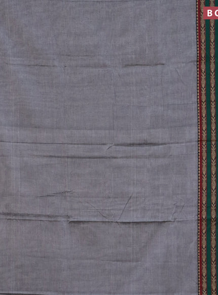 Narayanpet cotton saree grey and maroon with plain body and long thread woven border