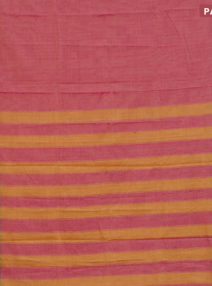 Narayanpet cotton saree pink shade with plain body and thread woven border