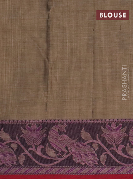 Narayanpet cotton saree grey shade and black with plain body and thread woven border