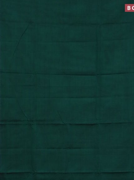 Narayanpet cotton saree green and maroon with plain body and thread woven border