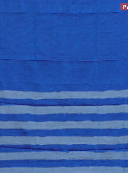 Narayanpet cotton saree cs blue and deep violet with plain body and thread woven border