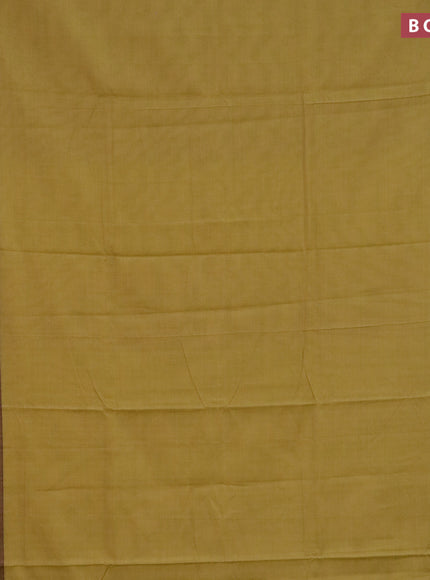 Narayanpet cotton saree lime yellow and red shade with plain body and thread woven border