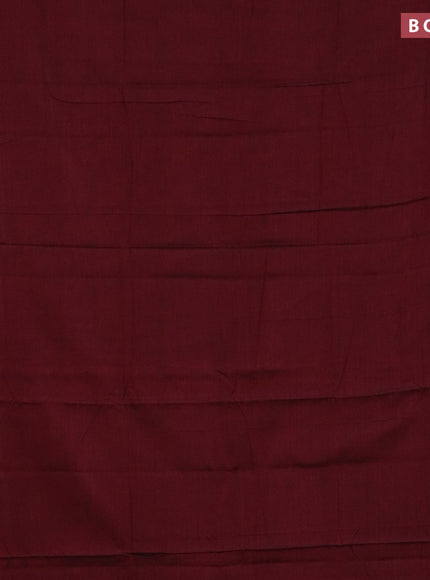 Narayanpet cotton saree maroon and mustard yellow with plain body and thread woven border