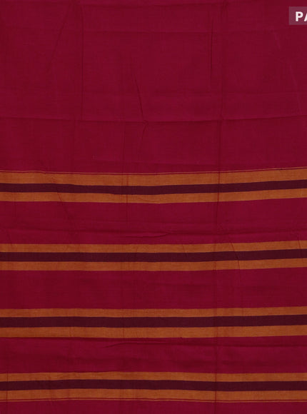 Narayanpet cotton saree red and mustard yellow with plain body and thread woven border