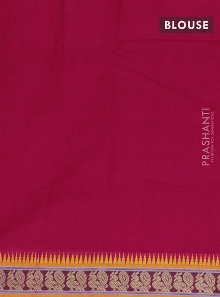 Narayanpet cotton saree red and mustard yellow with plain body and thread woven border