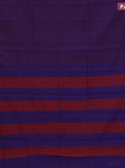 Narayanpet cotton saree blue and dark pink with allover checked pattern and thread woven border