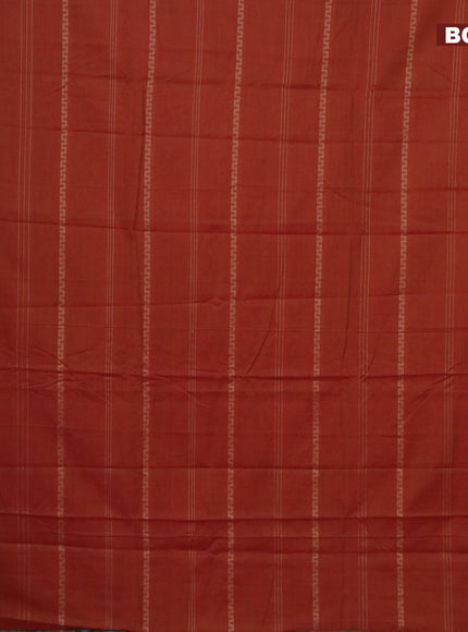 Narayanpet cotton saree dual shade of rust and pink with allover thread weaves and thread woven border