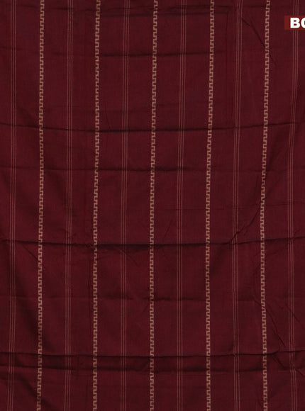 Narayanpet cotton saree maroon and green with allover thread weaves and thread woven border