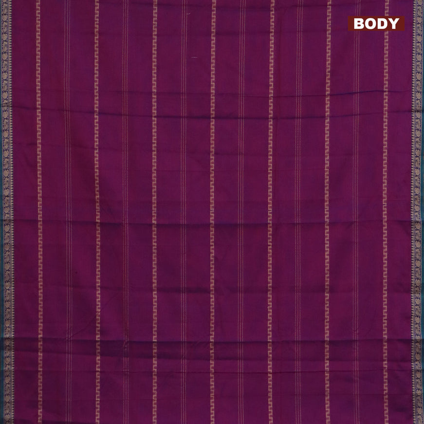 Narayanpet cotton saree purple and green with allover thread weaves and thread woven border