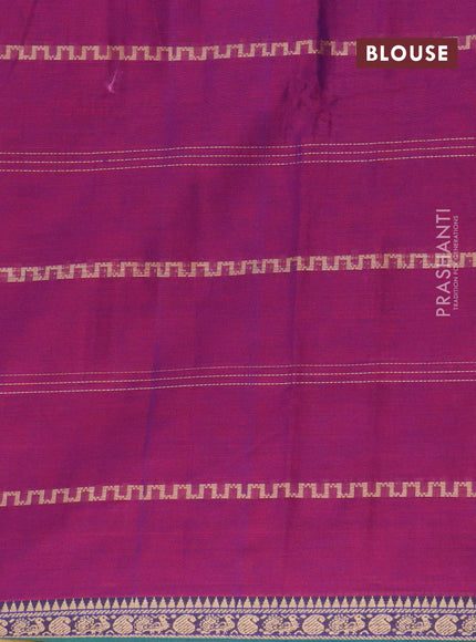 Narayanpet cotton saree purple and green with allover thread weaves and thread woven border