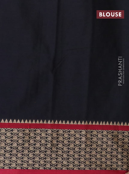 Narayanpet cotton saree black and maroon with plain body and thread woven border