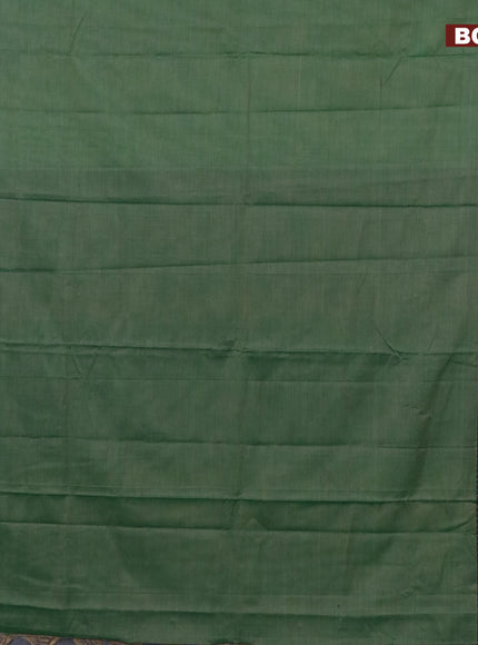 Narayanpet cotton saree green shade and green with plain body and thread woven border