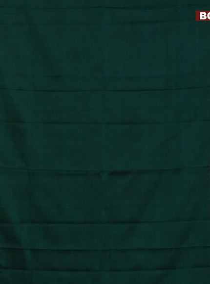 Narayanpet cotton saree green and maroon with plain body and thread woven border