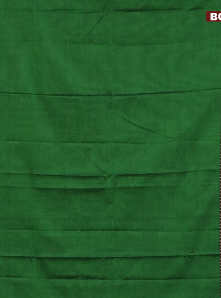 Narayanpet cotton saree green and maroon with plain body and thread woven border