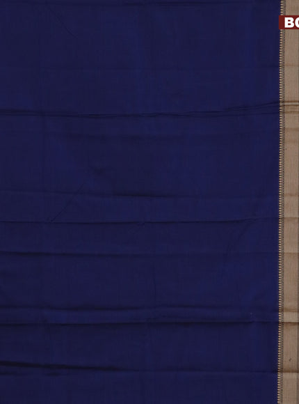 Narayanpet cotton saree blue and black with plain body and thread woven border