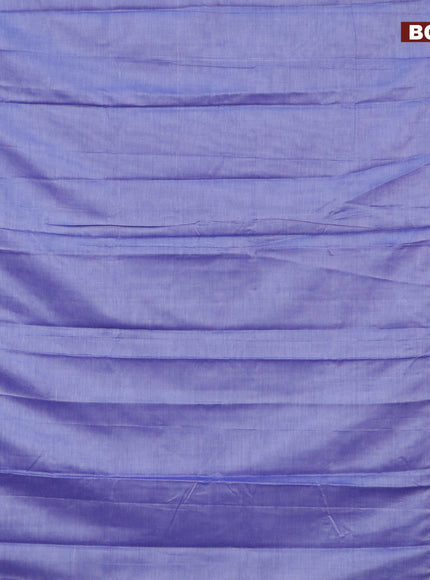 Narayanpet cotton saree blue shade with plain body and silver zari woven border